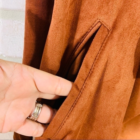 Blank NYC Denim Faux Suede Draped Front Jacket Size XS in Terracotta - Picture 7 of 11